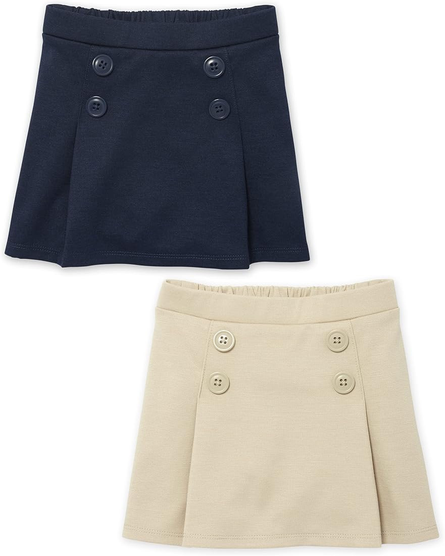 The Children's Place Baby Girls' and Toddler Ponte Knit Button Skort | Amazon (US)