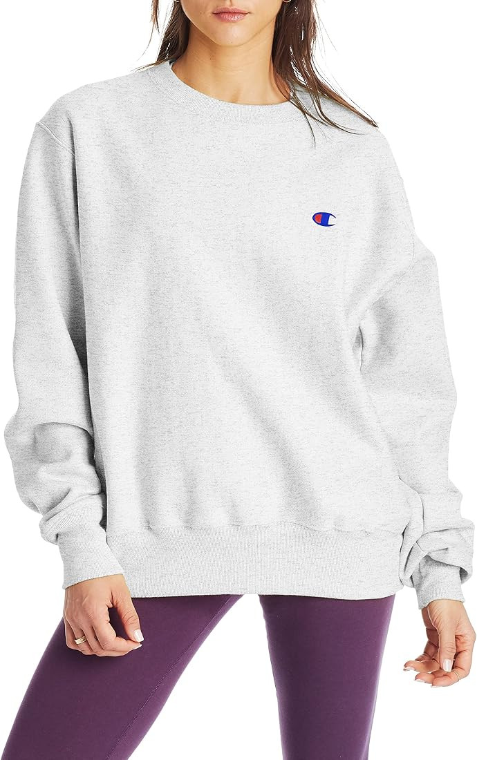 Champion Women'S Sweatshirt, Reverse Weave, Oversized Fleece Crewneck Sweatshirt For Women | Amazon (US)