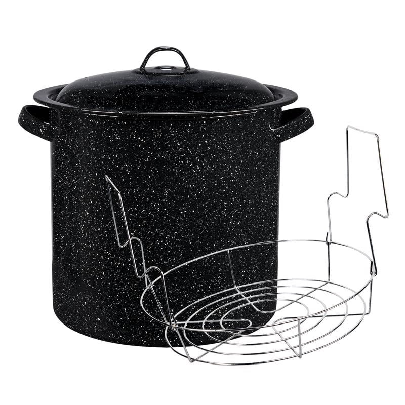 Granite Ware 15.5 qt. Water Bath Canner with Jar Rack and Lid, Speckled Black | Walmart (US)
