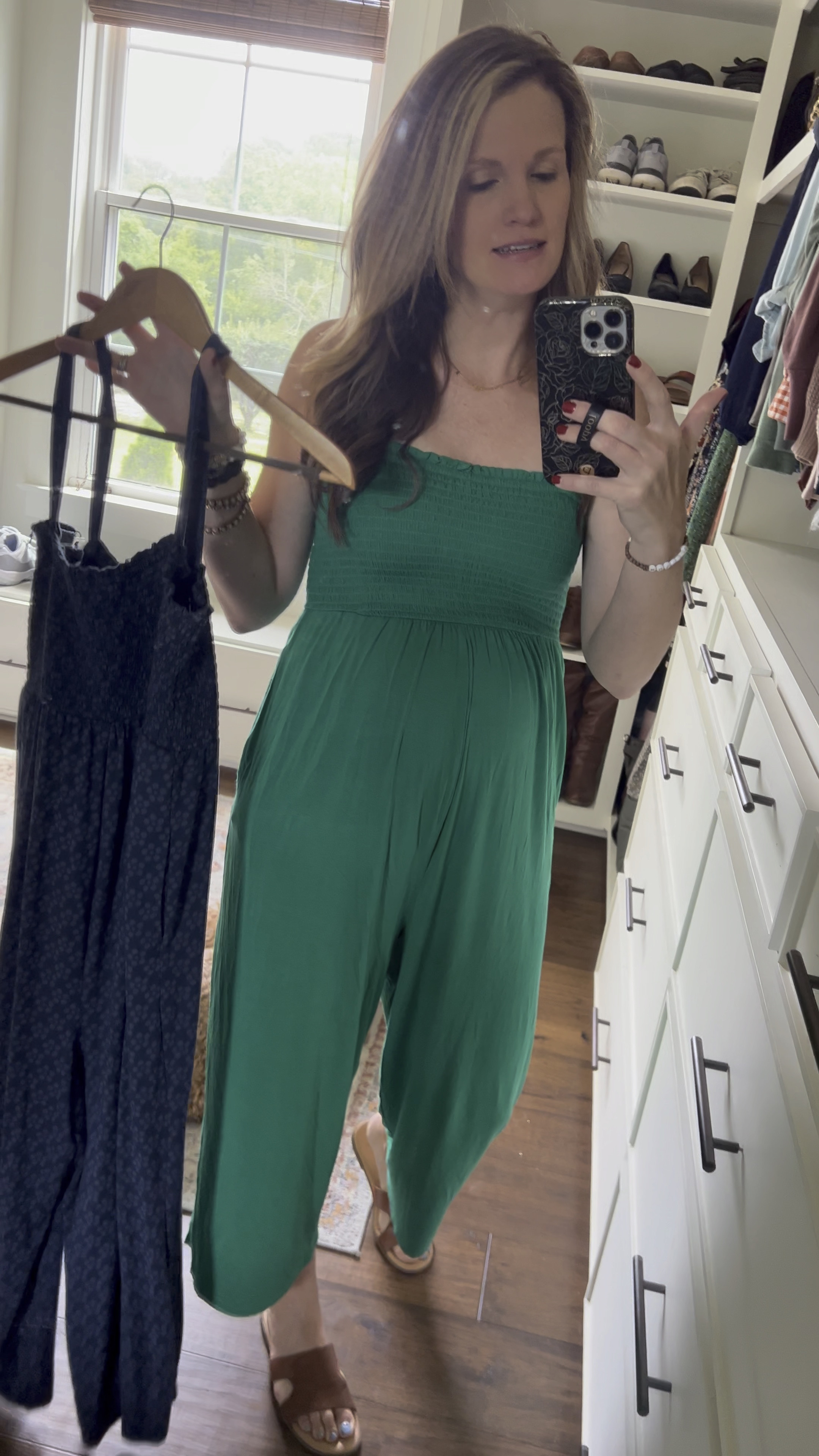 Maternity romper jumper jumpsuit! So comfy with pockets! Perfect for summer! I’d wear it even if I wasn’t pregnant! Navy floral and Kelly green. Walmart sandal slides target find 

#LTKbump #LTKstyletip #LTKbaby