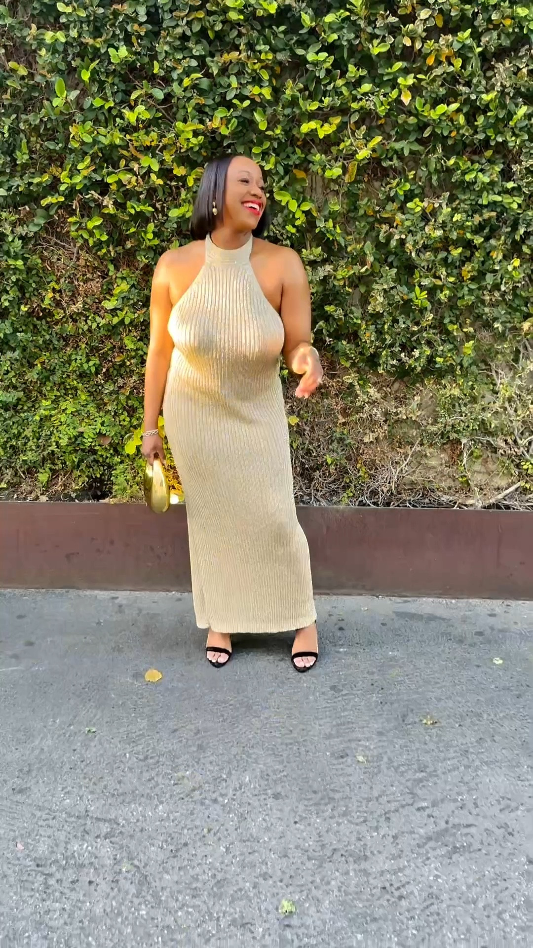 Love this gold halter dress. I’m wearing a XL. 

#LTKWedding #LTKMidsize #LTKootd