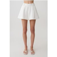 Piper Linen Flare Shorts / White | MESHKI | XXL | MESHKI US