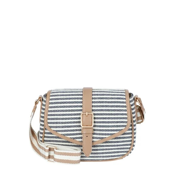 Time and Tru Women’s Daisy Crossbody Handbag, Navy Stripe | Walmart (US)