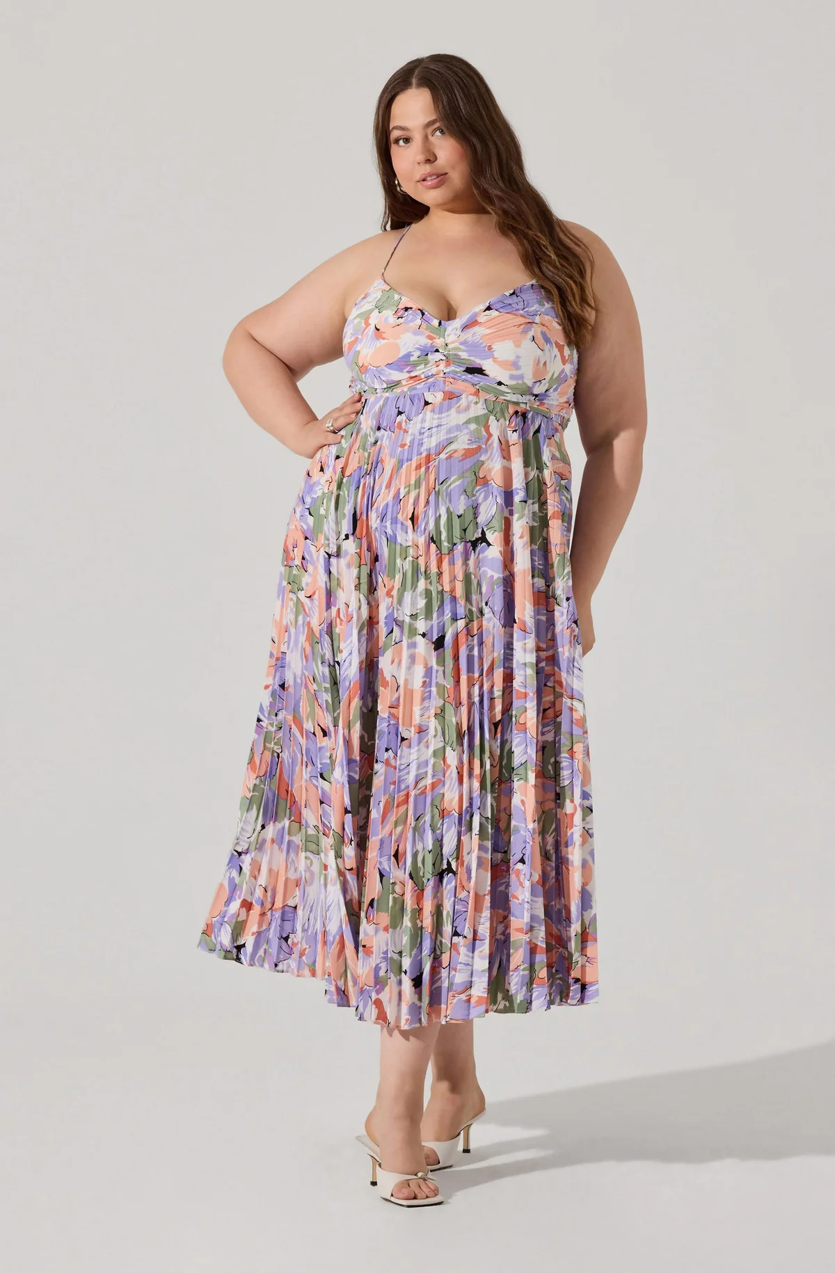 Blythe Floral Plisse Midi Dress | ASTR The Label (US)