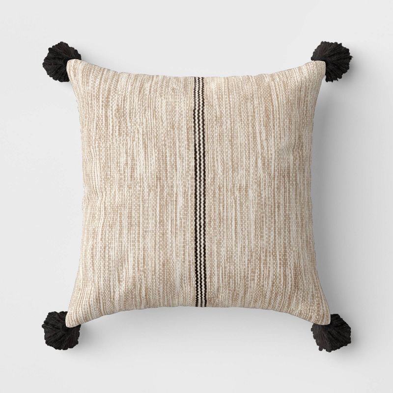 Oversized Outdoor Throw Pillow Black/Neutral Stripe - Threshold™ | Target
