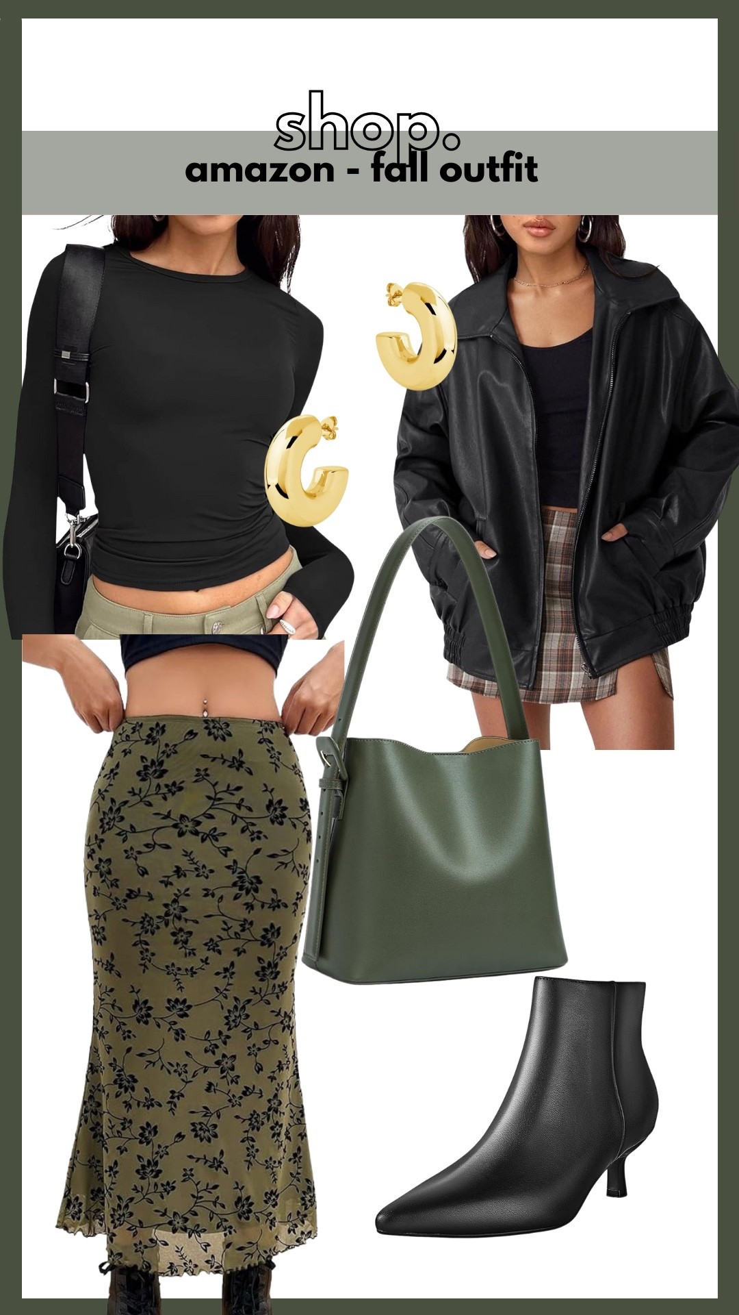 Amazon outfit, fall outfit, shoulder bag, midi skirt, kitten heel boots, leather jacket 

#LTKFindsUnder100 #LTKSeasonal #LTKStyleTip