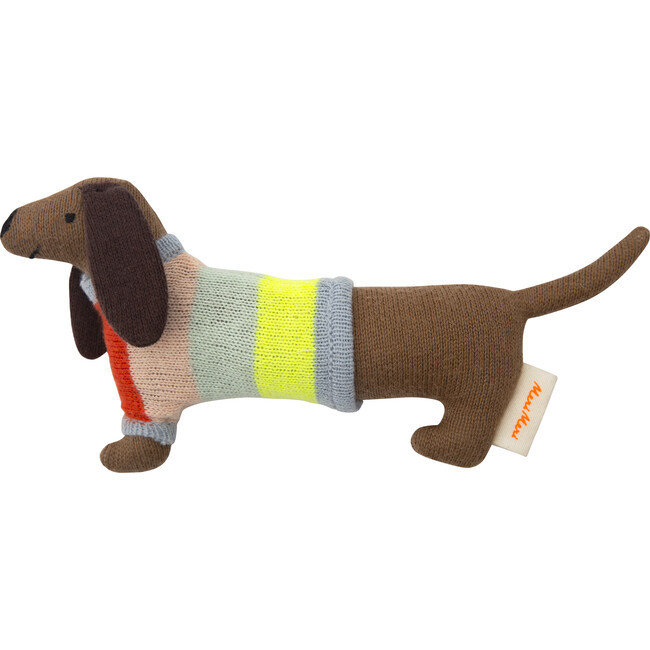 Baby Toys | Sausage Dog Baby Rattle (Brown) | Meri Meri from Maisonette | Maisonette