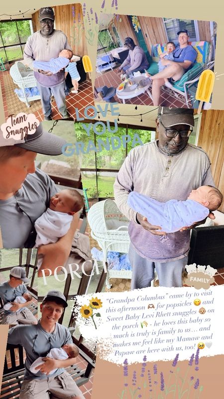 “Grandpa Columbus” came by to visit this afternoon 🫶🏽 for popsicles 😋 and Sweet Baby Levi Rhett snuggles 👶🏼 on the porch 🌾 - he loves this baby so much and truly is family to us… and makes me feel like my Mamaw and Papaw are here with us, too! 🥹🤍

#LTKBaby #LTKFamily #LTKHome