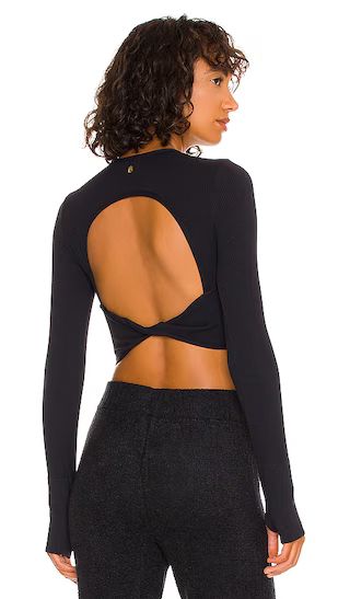 Serene Twist Back Top in Black | Revolve Clothing (Global)