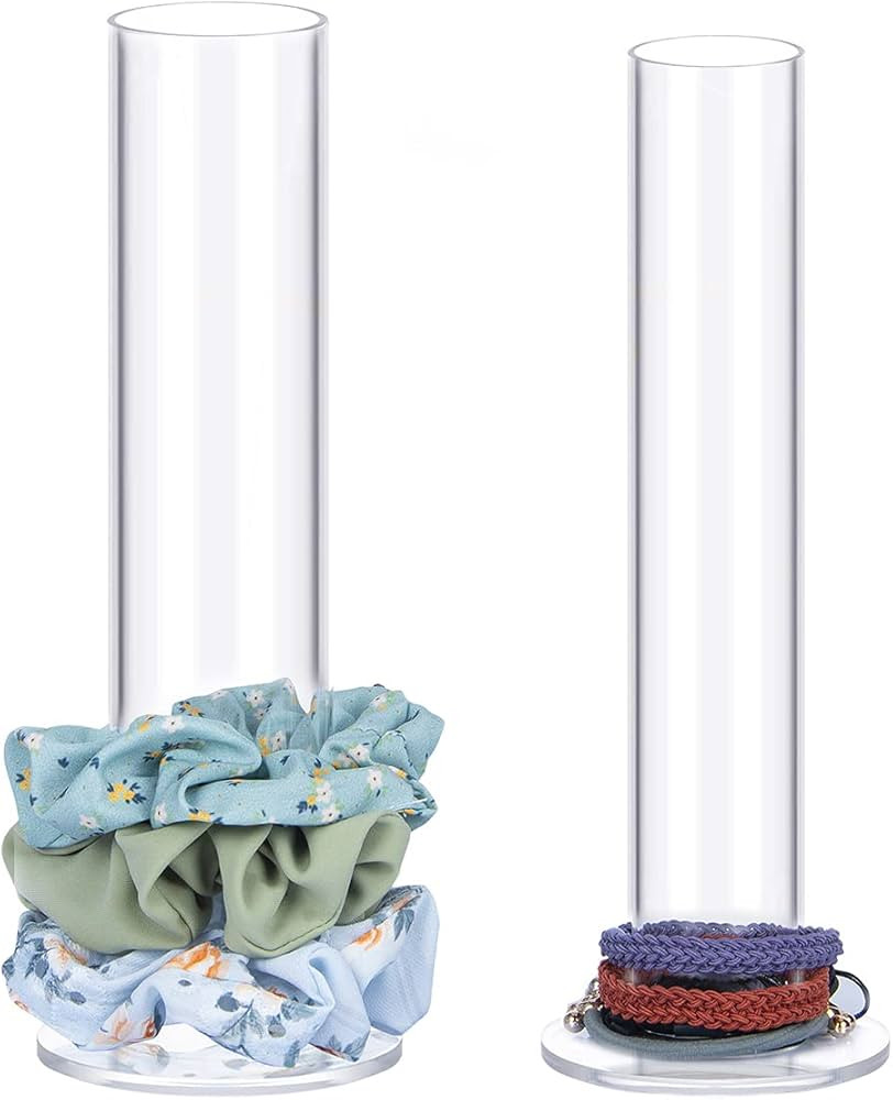 ByKen Jewelry 2PCS Acrylic Scrunchie Holder Organizer?Hair Ties Display stand,Organizer for Brace... | Amazon (US)