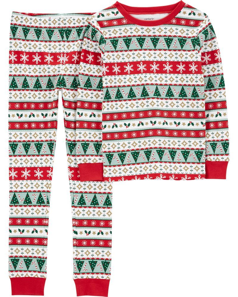 Kid 2-Piece Fair Isle Christmas 100% Snug Fit Cotton PJs | Carter's