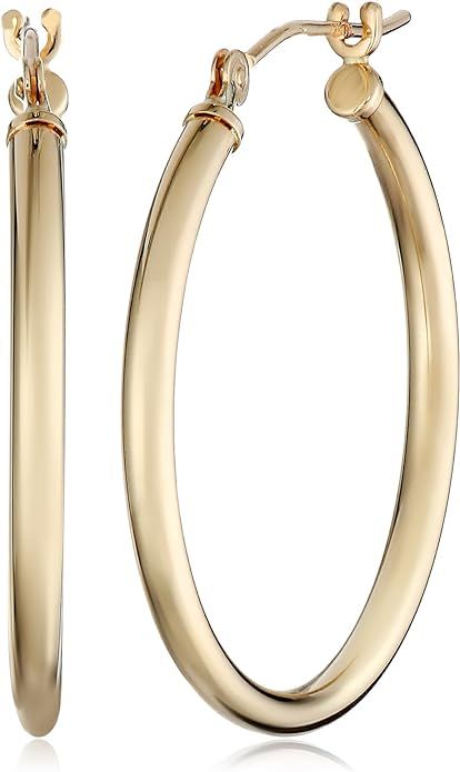 10k Yellow Gold Hoop Earrings | Amazon (US)