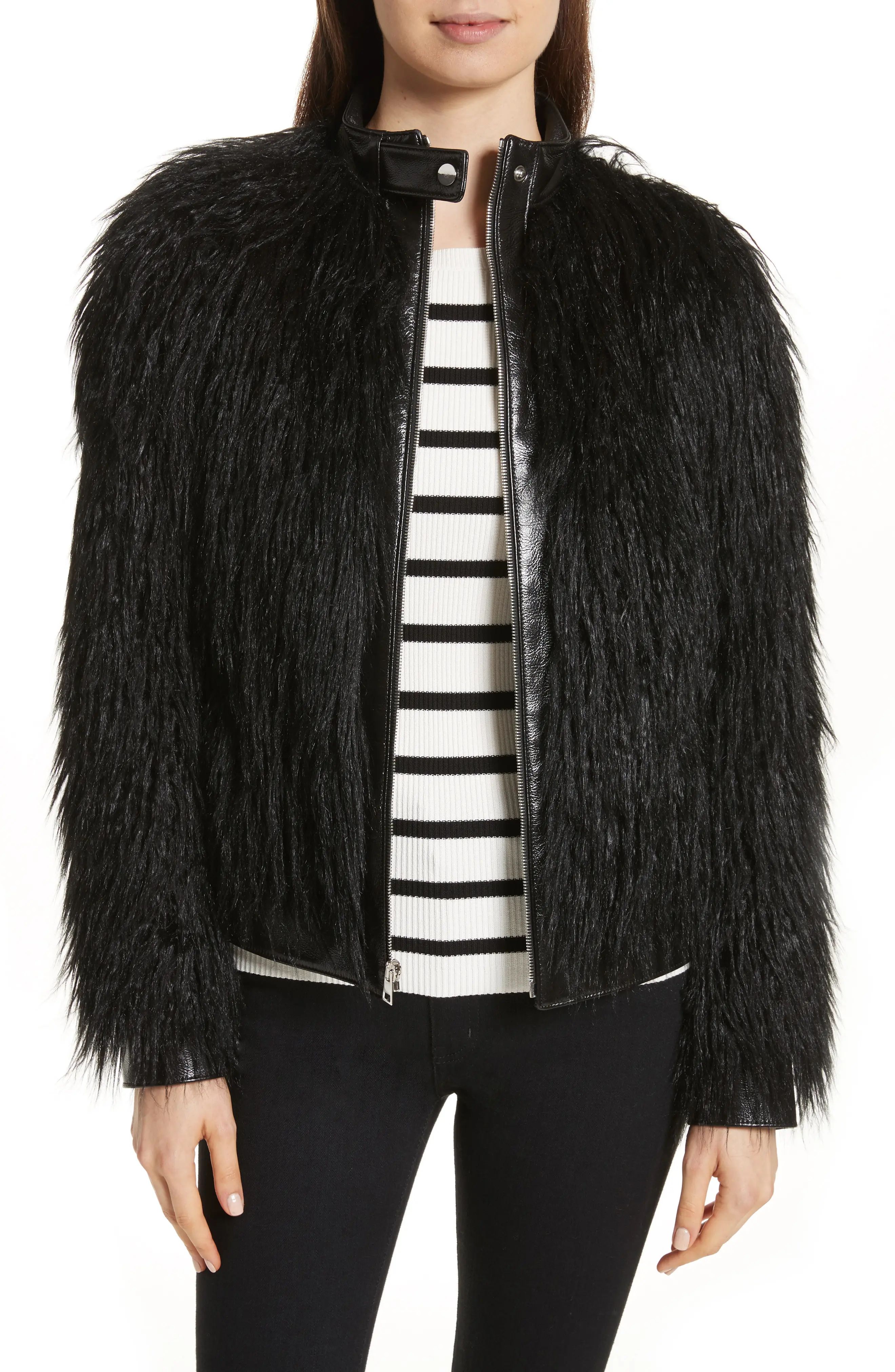 Faux Mongolian Fur Bomber Jacket | Nordstrom