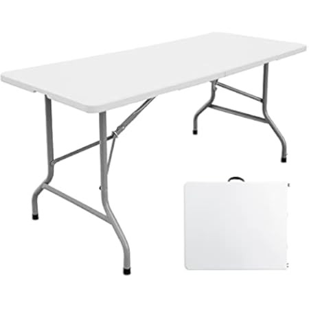 6 Foot Centerfold Folding Table, White | Amazon (US)