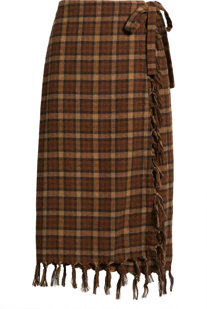 Saskia Fringe Trim Plaid Skirt | Nordstrom
