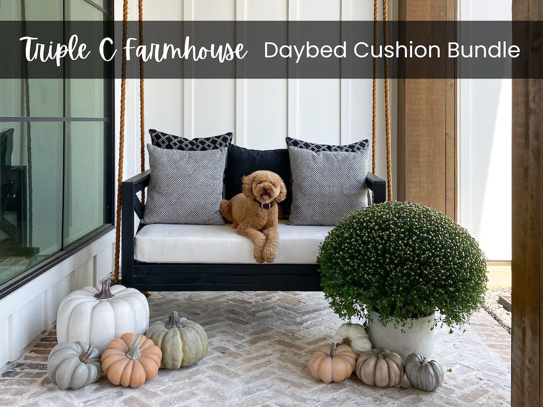 QUICK SHIP * Curated Daybed Cushion Bundle - Triple C Farmhouse Set - Sunbrella Cushion Set - Cus... | Etsy (US)