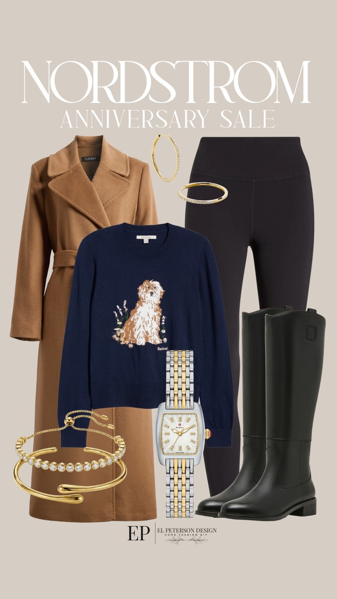 Nordstrom Anniversary Sale
Long trench coat
Leggings
Knee high boots
Bracelet 
Watch
Sweater 
Earrings

#LTKSaleAlert