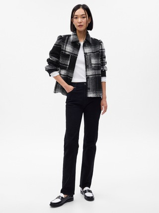 Puff Sleeve Cropped Wool Shirt Jacket | Gap (US)