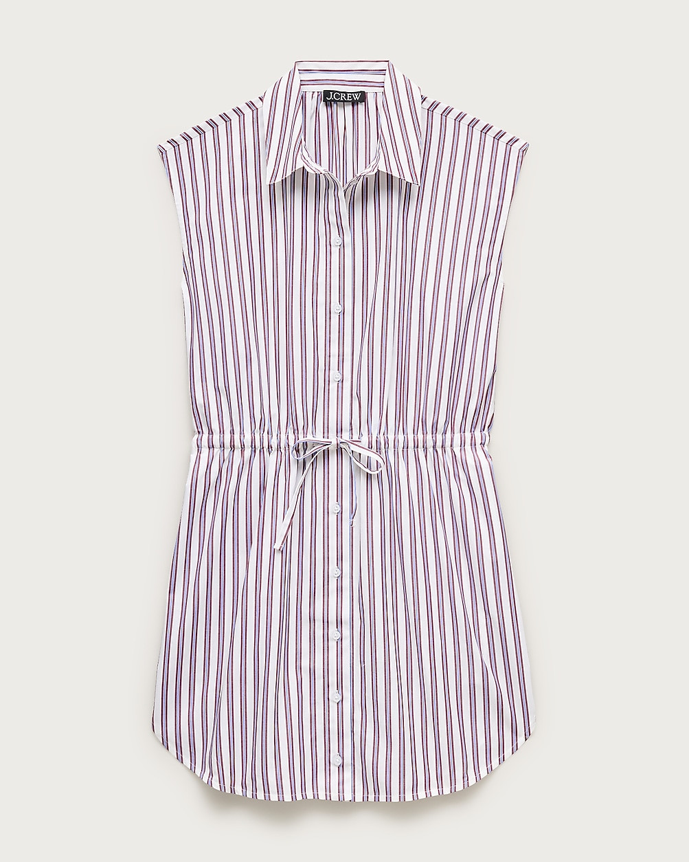 Mini cap-sleeve shirt-dress in striped cotton poplin | J. Crew US