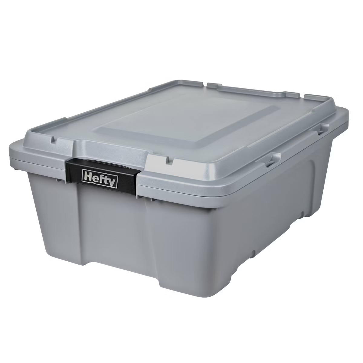 Hefty 12gal Max Pro Storage Tote Gray: Plastic Utility Bin with Locking Handles & Latches, Univer... | Target