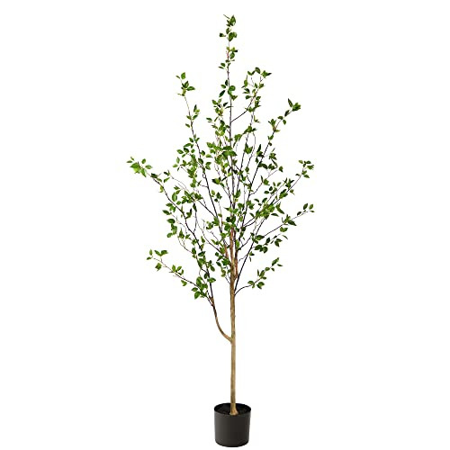 Nearly Natural 6.5ft Citrus Artificial Tree with Bendable Branches, Realistic 78in Minimalist Fake Tree with Nursery Planter for Indoor Home Decor, Living Room, and Office Decor | Amazon (US)