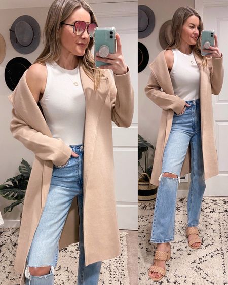 THE Amazon Coatigan - on sale right now! Perfect layer for all your spring outfits 🤩 Dress it up, or dress it down.

My jeans are Abercrombie from a few years ago, but I linked some similar pairs.

#LTKsalealert #LTKstyletip #LTKfindsunder100