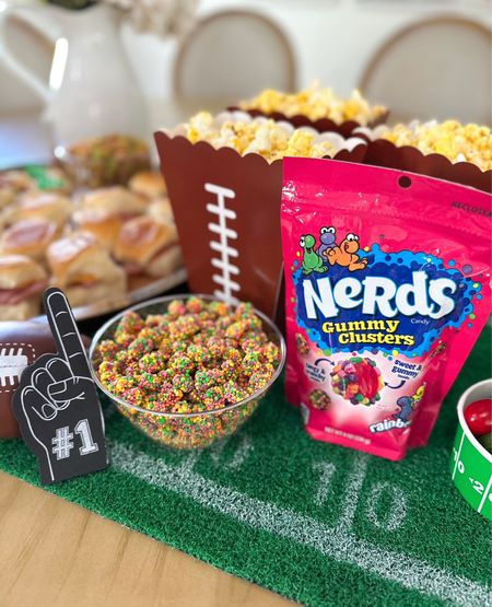 #AD Shopping for your next football party? Let’s upgrade your game day spread for the Big Game with @nerdscandy Gummy Clusters from @target! Start with your favorite football game day snacks and add in a few bags of Nerds Gummy Clusters to balance out the salty snacks. They’re crunchy, tangy, and sweet clusters that your entire family will love, and they’re sweet to eat and fun to share. Grab a bag on your next online Target order and score big with the whole team! Shop all of my game day hosting must-haves in this post! #TargetPartner #Nerds #BigGame #Snacks #Target

#LTKparties #LTKSeasonal #LTKfamily