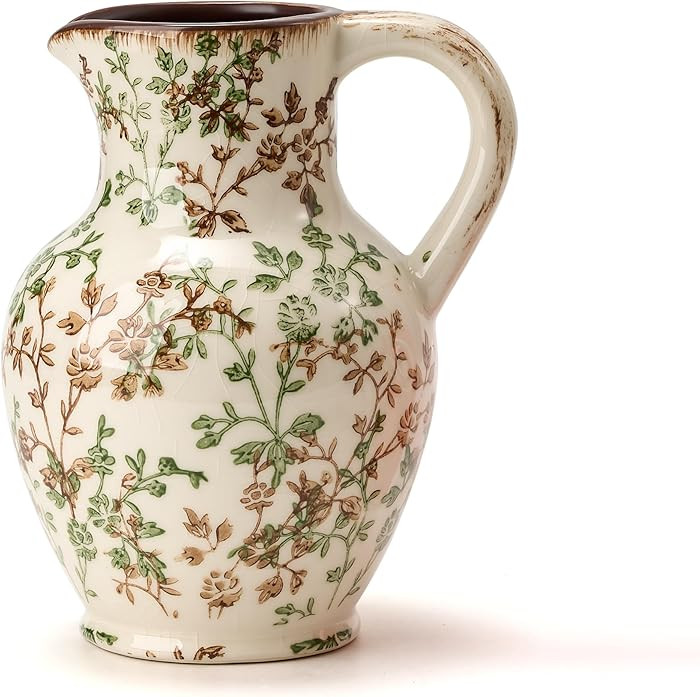 SIDUCAL Ceramic Vase with Handle, Vintage Vase, Chinoiserie Floral Vase for Home Decor, Table, Li... | Amazon (CA)