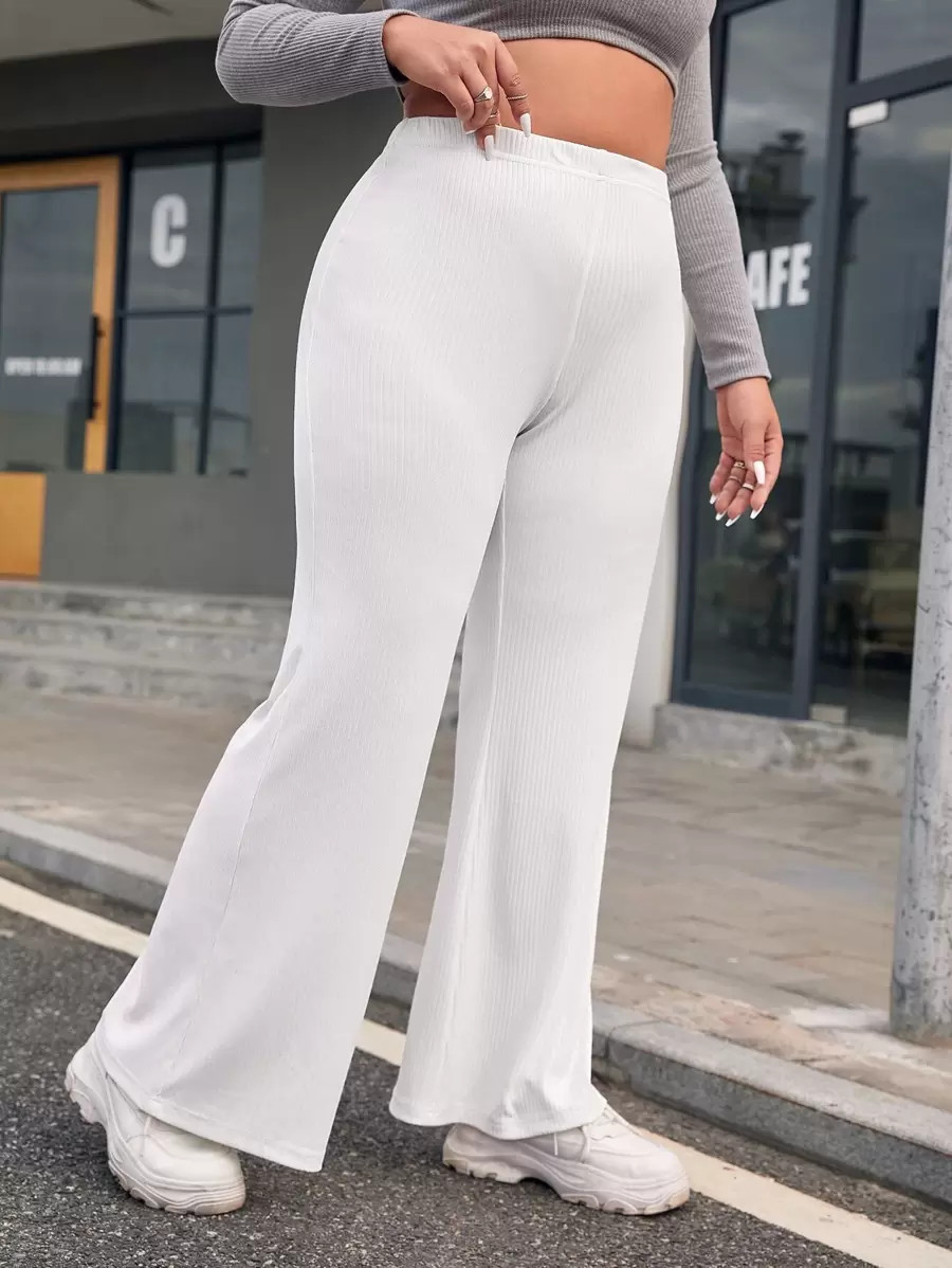 SHEIN EZwear Plus High Waist Flare Leg Pants | SHEIN