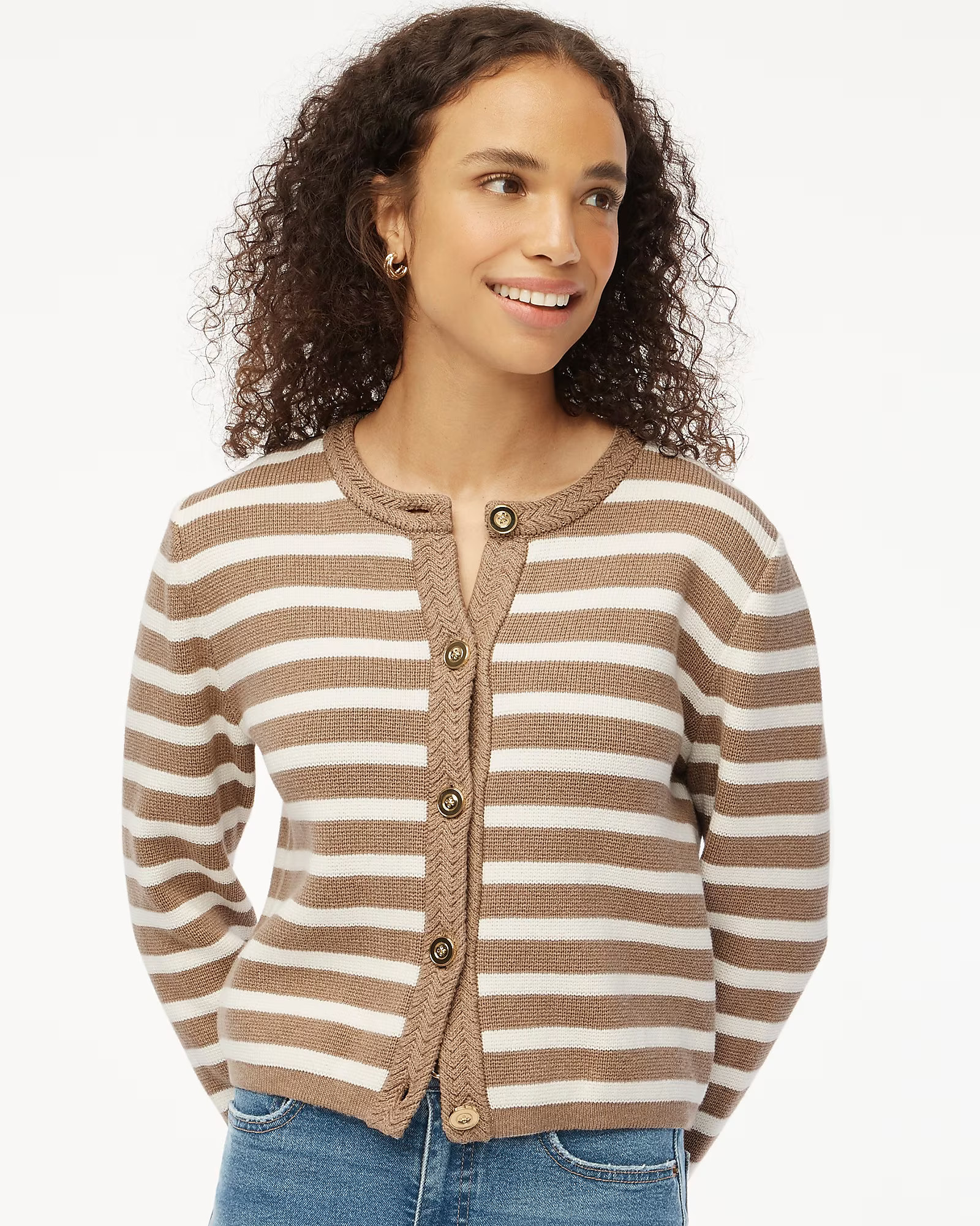 Striped cotton lady jacket cardigan sweater | J.Crew Factory