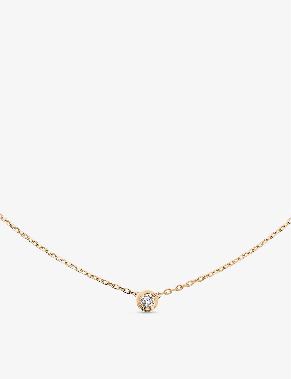 Diamants Légers de Cartier small 18ct yellow-gold and 0.09ct diamond necklace | Selfridges
