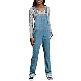 Dickies Women's Denim Bib Overall, Medium Stonewash w/Bleach, Large | Amazon (US)