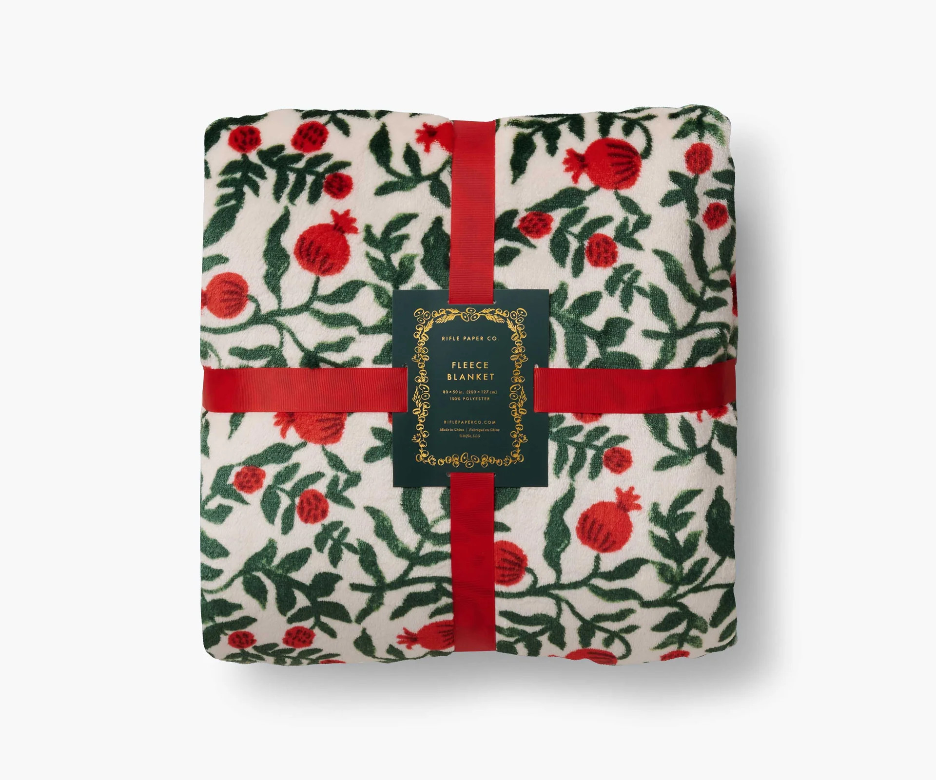 Fleece Blanket - Christmastide Pomegranate | Rifle Paper Co.