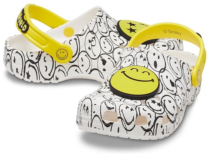 Crocs Kids Zappos Print Lab: SmileyWorld® Classic Clog (Little Kid/Big Kid) | Zappos