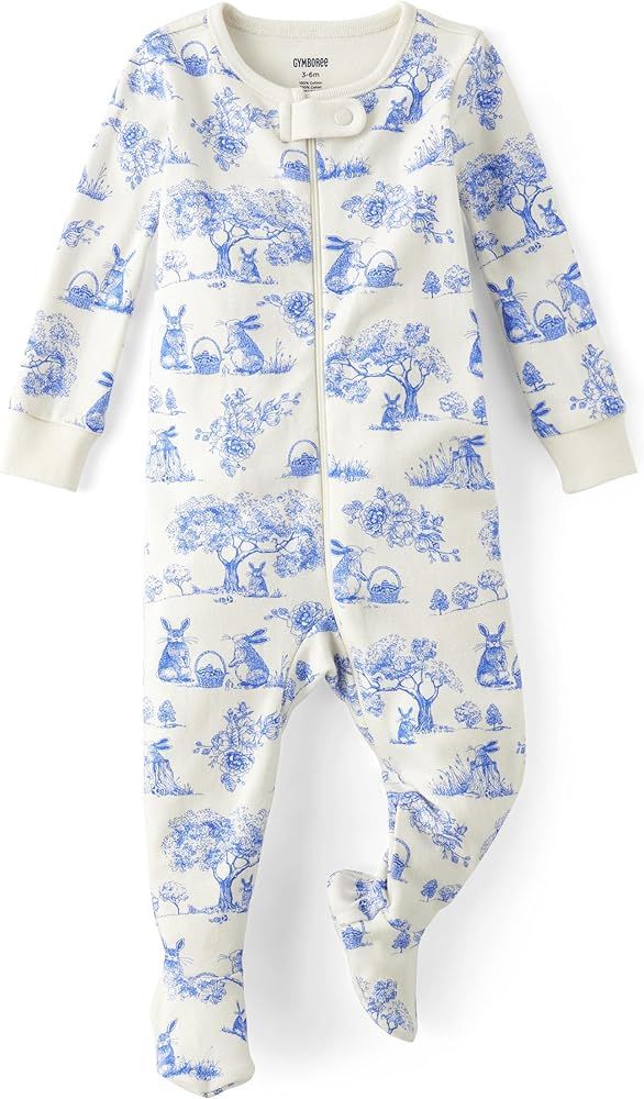 Gymboree Unisex Baby and Toddler Easter Gymmie One Piece Zip Front Cotton Pajama | Amazon (US)