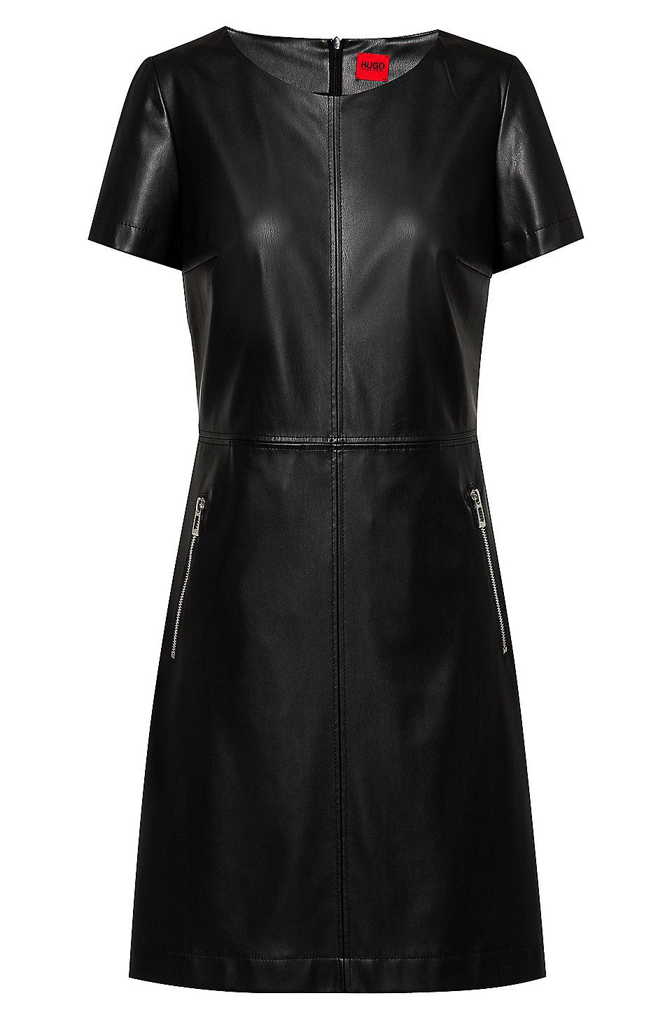 HUGO - Faux-leather dress with exposed zip pockets | Hugo Boss (UK)