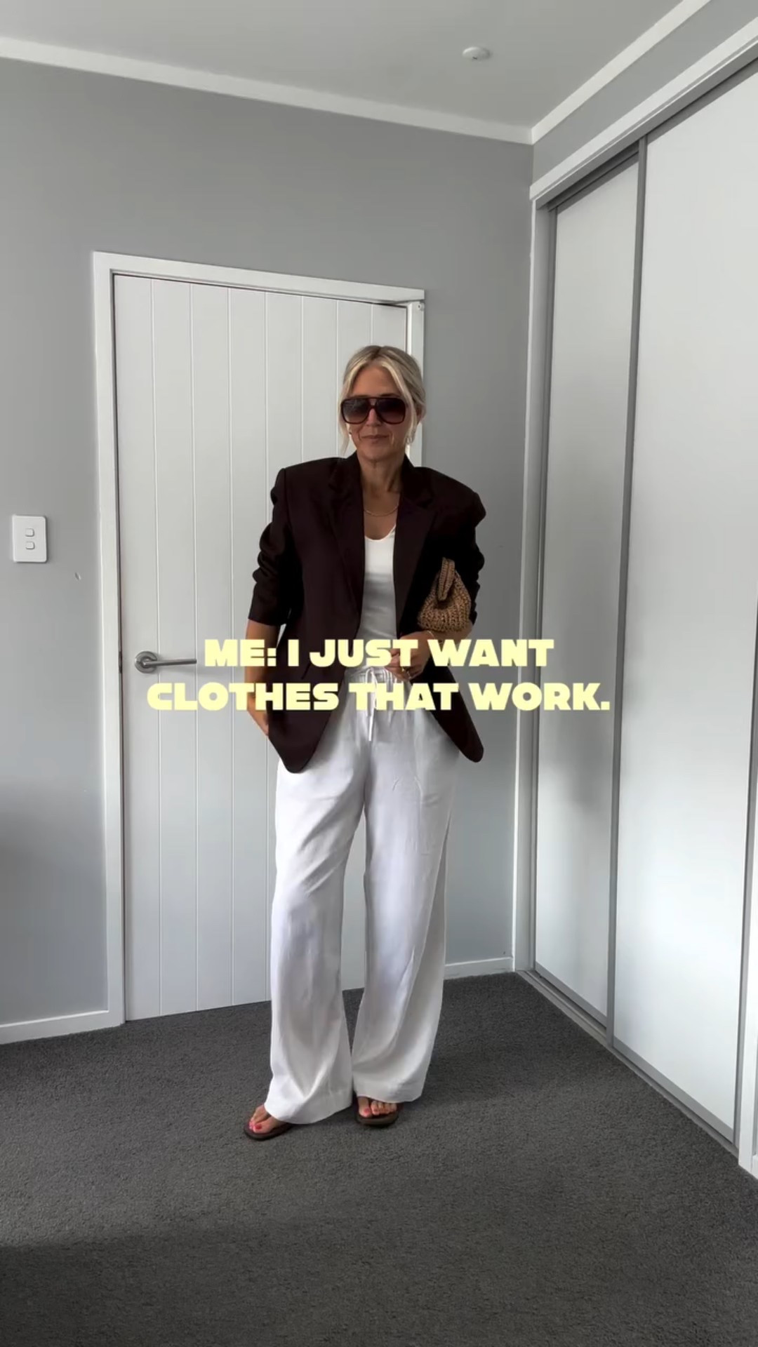 Except for the white pants - I can’t link exact things in this post but here are some similar items I’ve linked 🤍

@glassons Tie waist linen blend pant
@glassons boxy fit blazer (last winter)
@mottofashions Lust cami
@numberoneshoesandhannahs Verali Sascha jandals
@kmart.nz Straw slouchy clutch

#effortlessstyle #40plusstyle #afforɗablefashion #everydayoutfit #modernclassic

#LTKaustralia #LTKsummer #LTKnewzealand