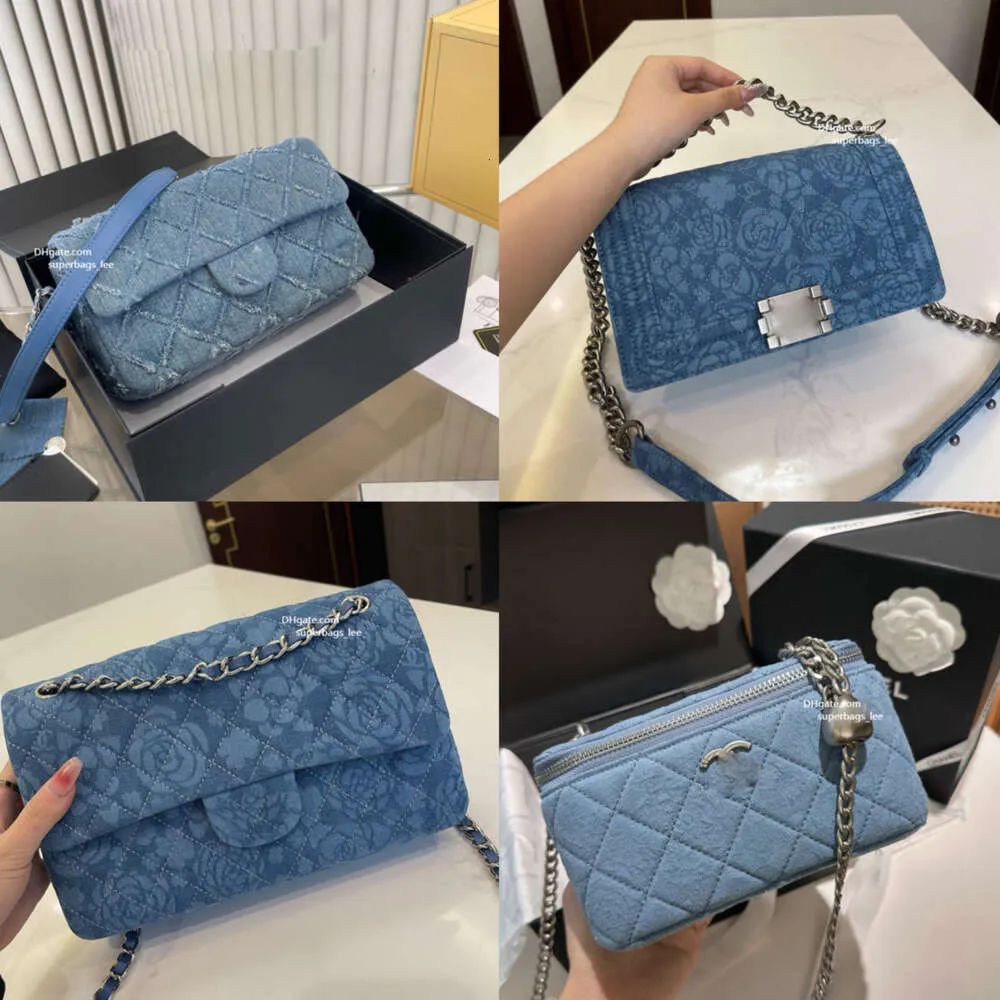 7A designer bag women shoulder bag denim cf chain Bag 25cm woc flip fashion cc jacquard crossbody... | DHGate