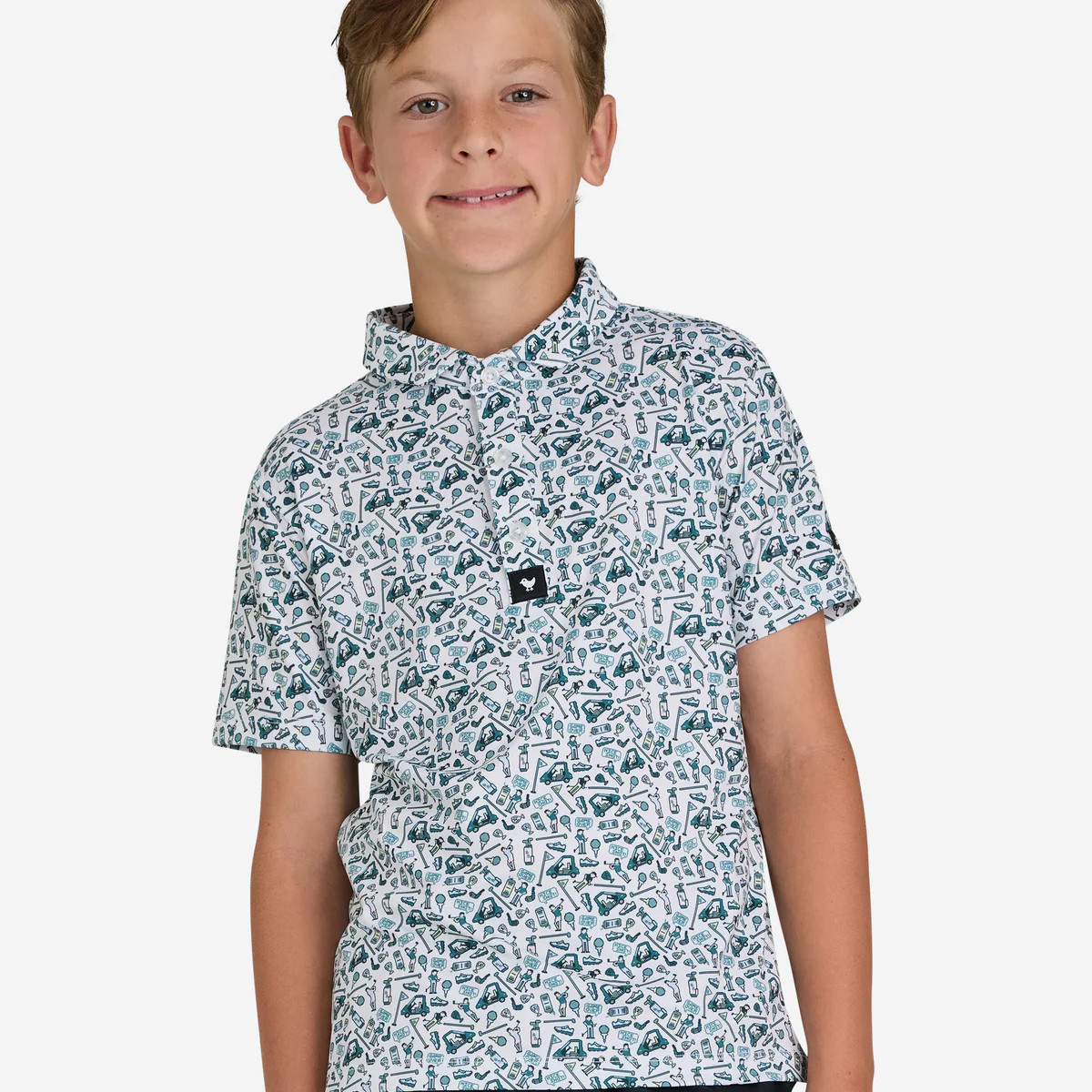 Youth Polo - Pixelated Pars | Bad Birdie Golf