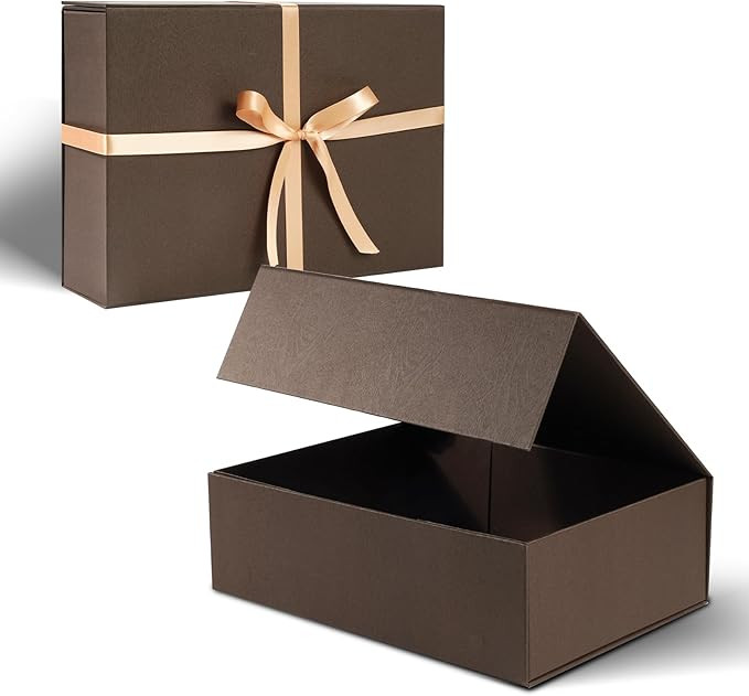 nomacano Luxury Gift Box 13 x 10 x 4.5 inch, Large Brown Gift Box for Presents with Magnetic Lids... | Amazon (US)