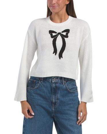 Long Sleeve Bow Sweater | TJ Maxx