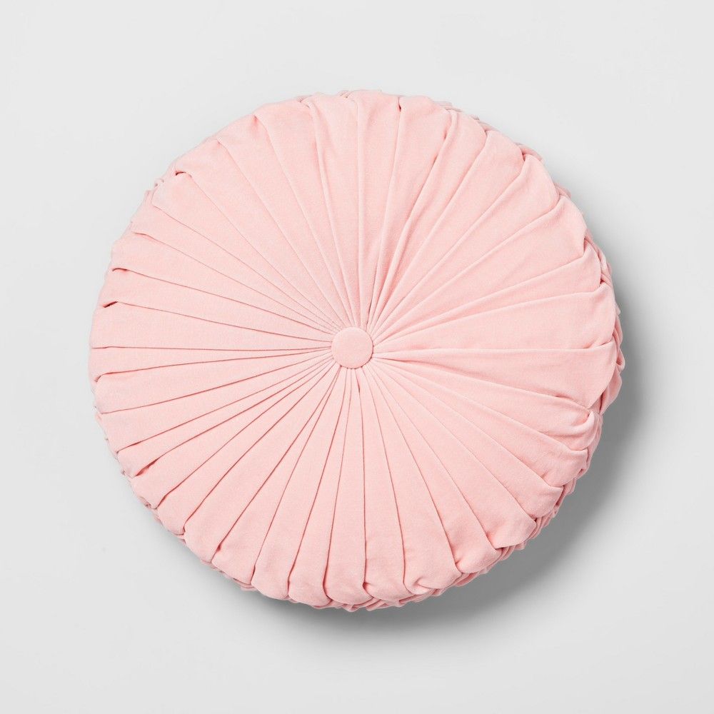 Pink Pleated Velvet Round Throw Pillow - Opalhouse | Target