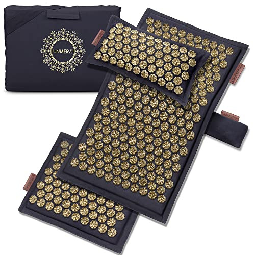 UNMERA Acupressure Mat and Pillow Set,Natural Premium Linen & Coconut Fiber Filling,FSA/HSA Eligible,for Back/Neck Pain Relief, Sciatic, Headache and Muscle Relaxation, Comes with Carrying Bag | Amazon (US)