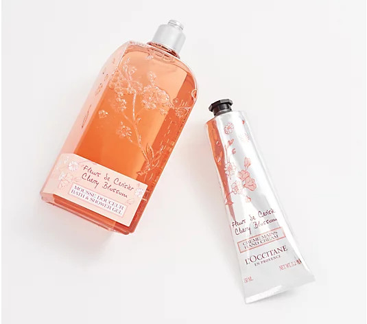 L'Occitane Cherry Blossom Hand Cream & Shower Gel - QVC.com | QVC