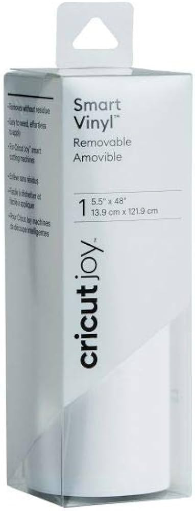 Cricut Smart Removable Matte Vinyl (5.5in x 48in, White) for Joy machine - matless cutting for sh... | Amazon (US)