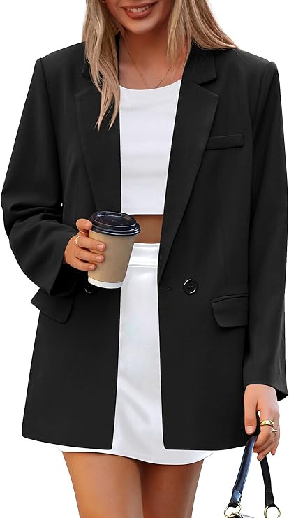 PRETTYGARDEN Fall 2025 Blazers for Women Business Casual Long Sleeve Lapel Pockets Dressy Suit Ja... | Amazon (US)