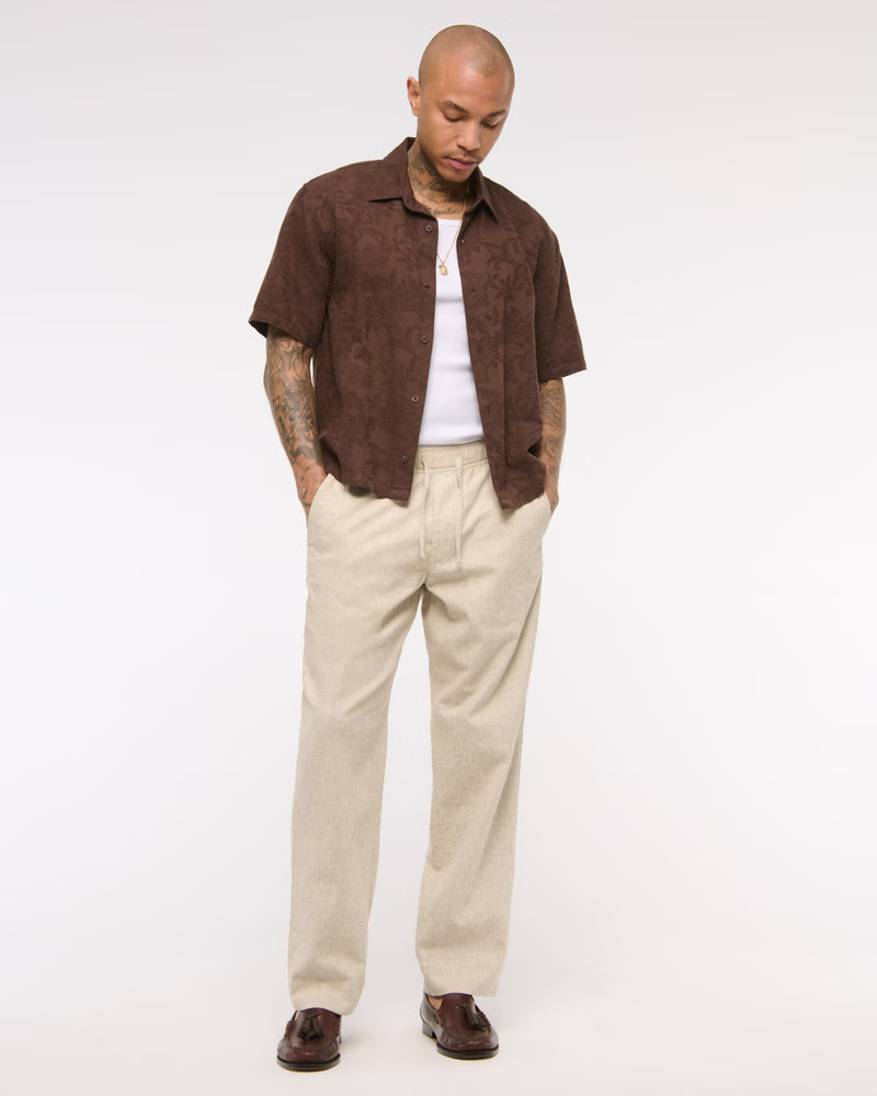 Loose Linen-Blend Pull-On Pant | Abercrombie & Fitch (US)