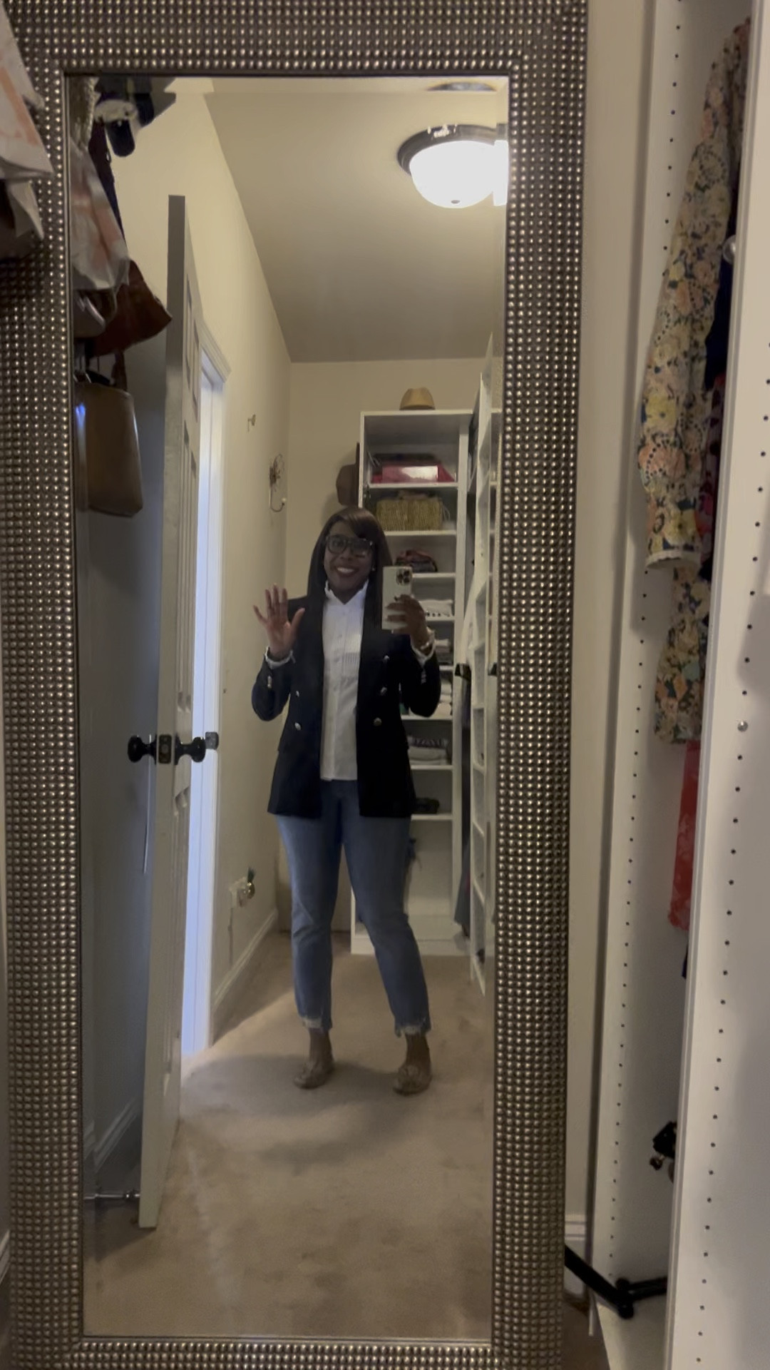 I almost always add a blazer to my casual looks! Adding a blazer takes an otherwise casual look up a notch. Add a red lip and you’ll feel put together!

#LTKmidsize #LTKover40 #LTKstyletip