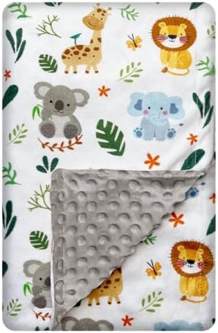 Cute Animal Minky Blanket for Boys & Girls - Soft Double Layer with Dotted Backing, Toddler to Ne... | Amazon (US)