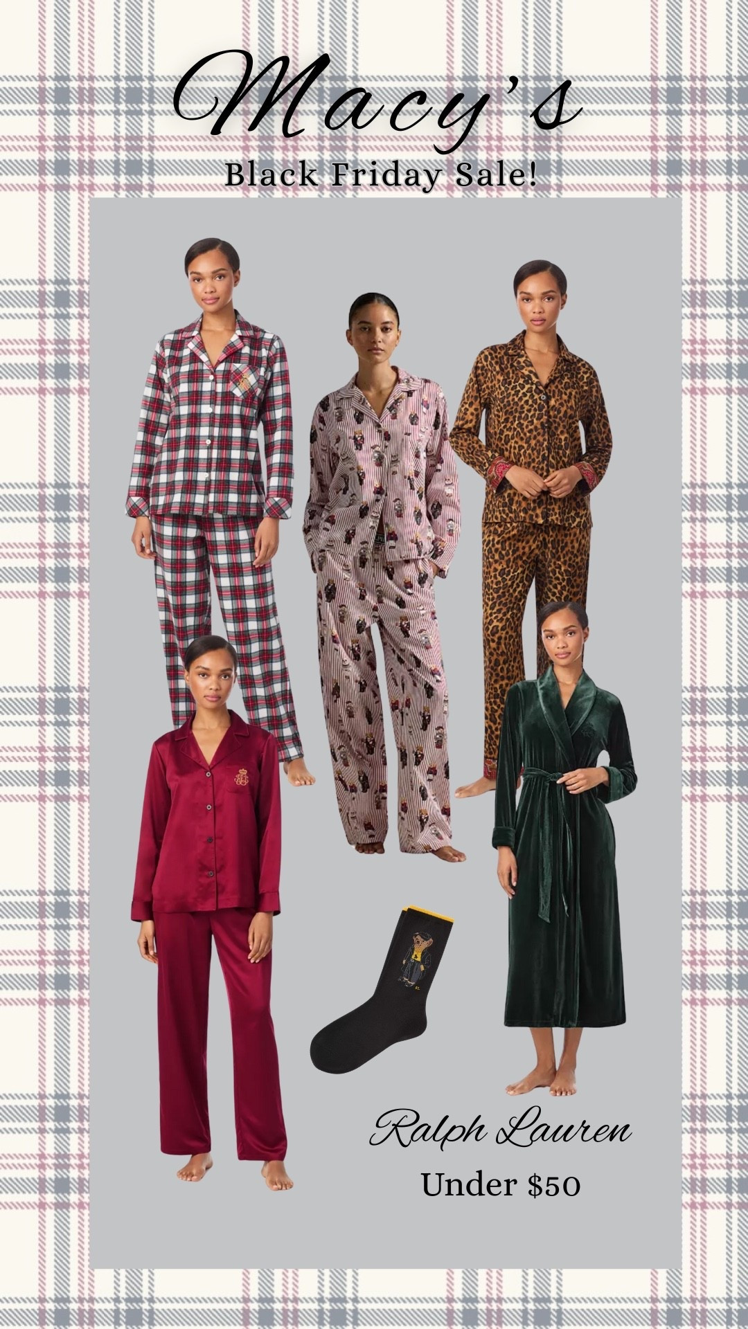 Macy’s Black Friday! Ralph Lauren pajamas and cozy socks! Would make a perfect gift! 🎁 

#LTKHoliday #LTKGiftGuide #LTKSaleAlert